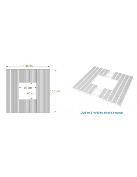 Grille d`arbre plastique recyclé 1500