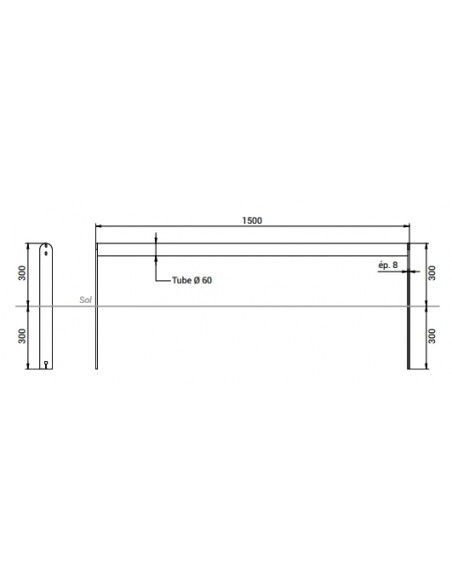 Lisse de bordure 1500 galva