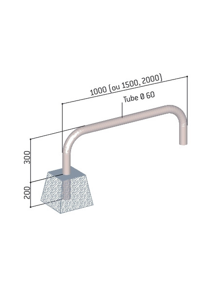 Arceau de bordure lg 1000 galva