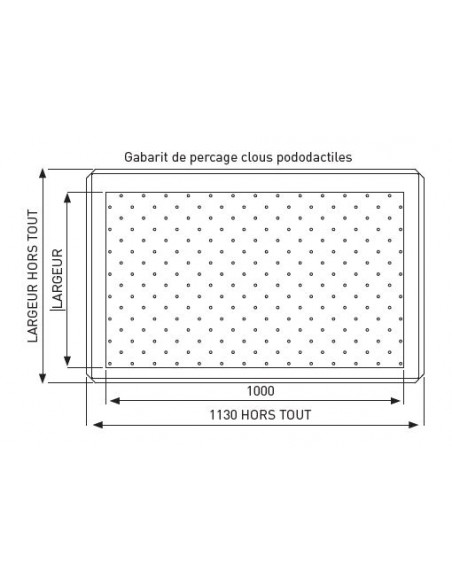 Gabarit de perçage 1000 x 600 mm