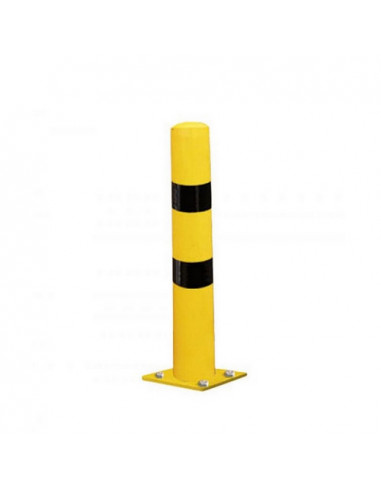 Poteau de protection diametre 114 mm sur platine jaune et noir industrie batiment procity