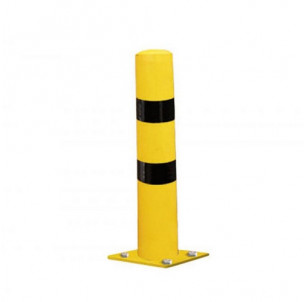 Poteau de protection diametre 168 mm sur platine jaune et noir industrie batiment procity