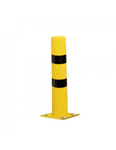 Poteau de protection diametre 168 mm sur platine jaune et noir industrie batiment procity