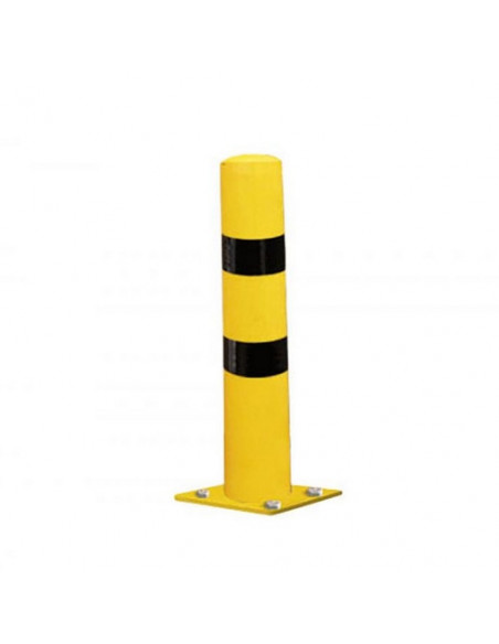 Poteau de protection diametre 168 mm sur platine jaune et noir industrie batiment procity