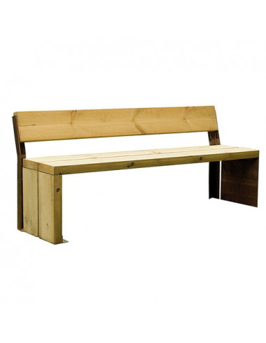 banc gavarres bois et acier corten benito