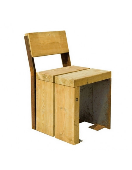 chaise gavarres bois et acier corten benito