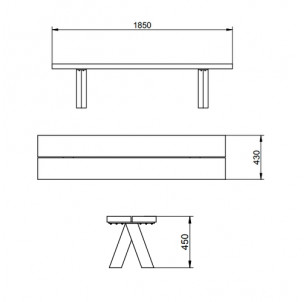 banquette alea bois et acier corten benito 2