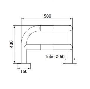 arceau angle renforce sur platine industrie acier jaune et noir protection batiment machine spl procity fabrication francaise 2