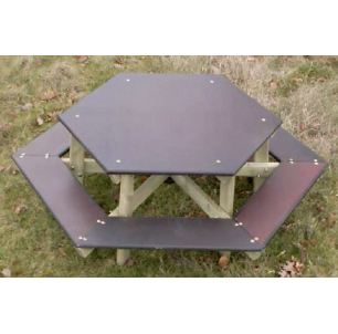 Table banc hexagonale 2