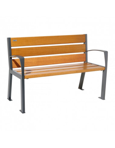 Banc Silaos bois acier 1200 accoudoirs