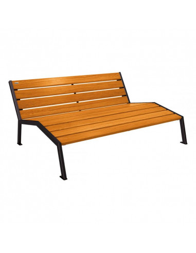 Chaise longue Silaos bois acier 3 places