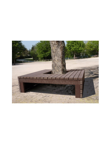 Banc entourage d`arbre plastique recyclé