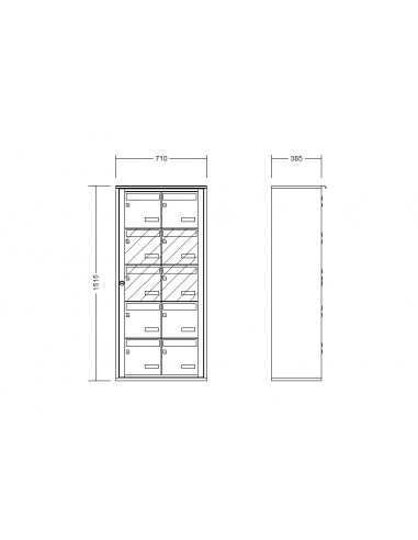 Boîte aux lettres 10 volumes encastrées