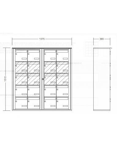 Boîte aux lettres 20 volumes encastrées