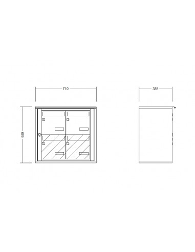 Boîte aux lettres 4 volumes encastrées