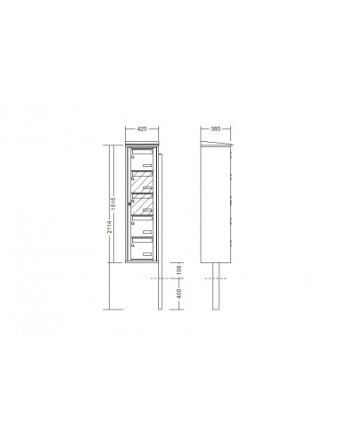 Boîte aux lettres 5 volumes sur pied