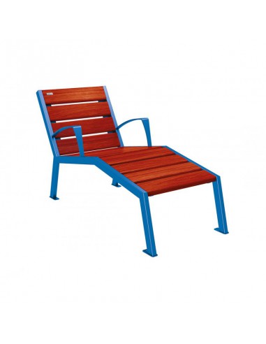 Chaise long Silaos bois/acier accoudoirs