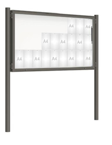 Vitrine 2000 sur poteaux ø76 mm peint