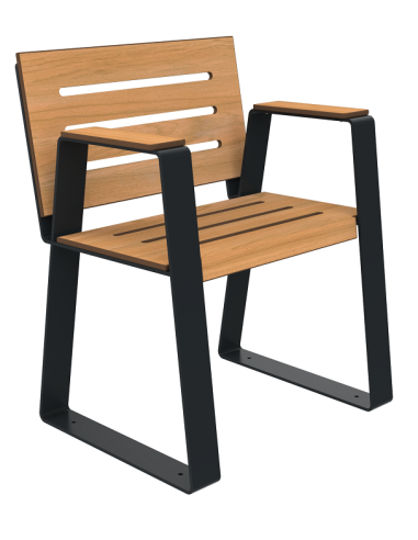 Banc 1p Havane HPL lames
