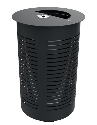 Corbeille Citady acier 80L avec cendrier