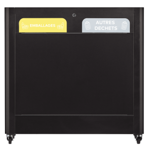 Corbeille de tri selectif 2 flux Caréné 2x60L - Gris manganèse 2