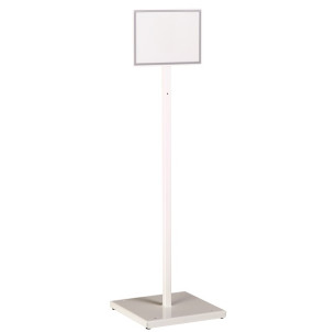 Panneau information A4 paysage sur pied Indik - Blanc