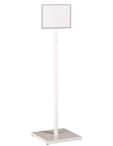 Panneau information A4 paysage sur pied Indik - Blanc
