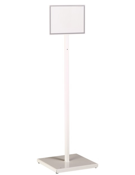 Panneau information A4 paysage sur pied Indik - Blanc