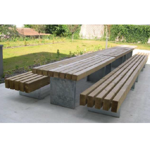 Table mixte bois/métal longueur 3m