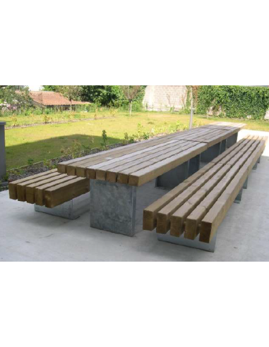 Table mixte bois/métal longueur 3m