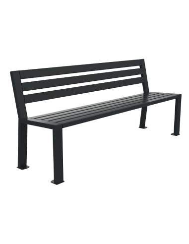 Banc Berlin métal tubulaire Gris
