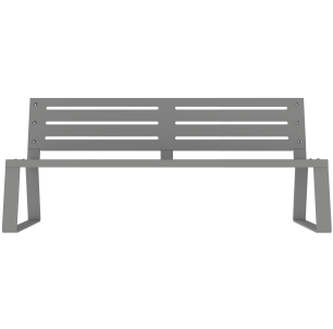 Banc Havane métal ajouré Gris 2