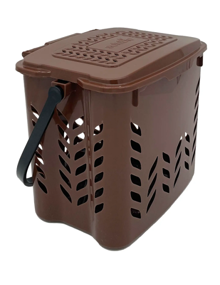 Bio seau 7L ajouré marron