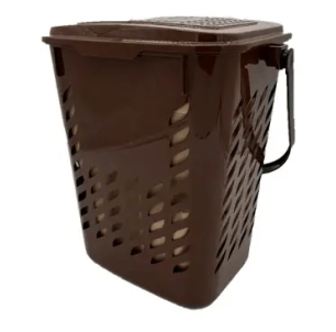 Bio seau 10L ajouré marron 2