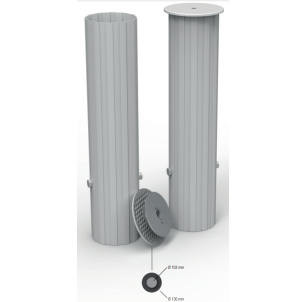 Jeu de 4 fourreaux alu diam 102mm + couv