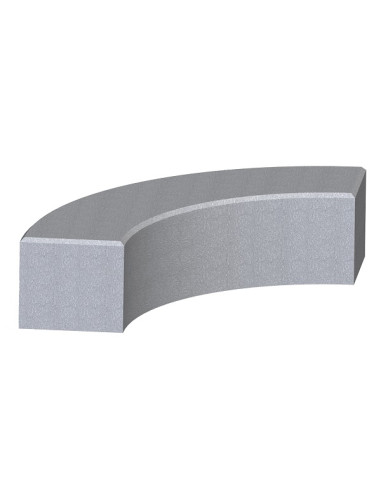 Banquette Harlem courbée grise rayon 2,5m