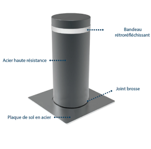 Borne escamotable ø200 HS 700 mm