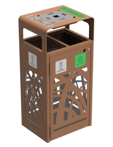 Corbeille CYBEL 2x 60L Corten