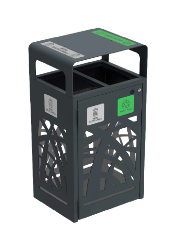 Corbeille CYBEL 2x60L gris anthracite