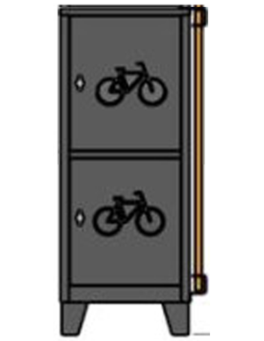 Box casier vélo 2 compartiments