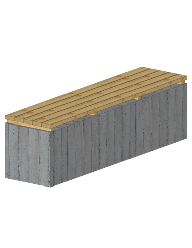 Assise bois pour banquette béton 2000 x 500 x 500 