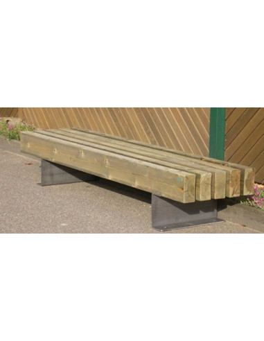 Banquette bois à lames verticales lg 2m Banquette bois à lames verticales lg 2m