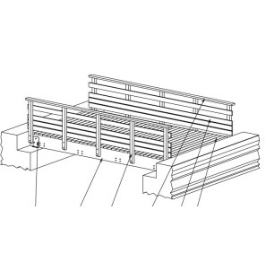 Passerelle bois droite 5000 x 3000 mm