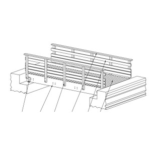 Passerelle bois droite 5000 x 2300 mm