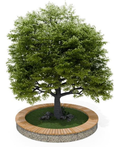 Banc gabion entourage d'arbre ø 5200 mm - PIN CLIV