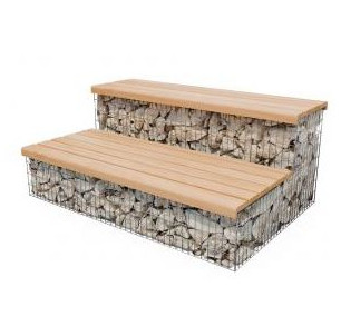 Gradin gabion pré monté - Cèdre