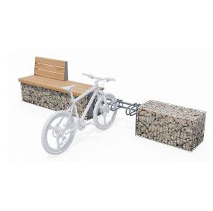 Ensemble banc gabion - support cycles - Cèdre 
