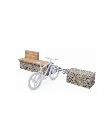 Ensemble banc gabion - support cycles - Cèdre 