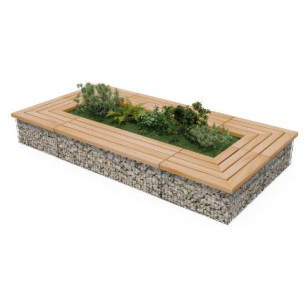 Banc gabion entourage rectangulaire - PIN CLIV