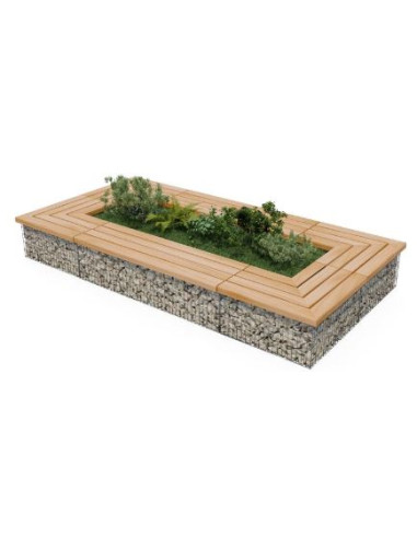 Banc gabion entourage rectangulaire - PIN CLIV